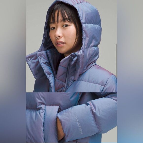 Lululemon women’s 10 wunder puff 600 down fill jacket heathered wild indigo - Picture 5 of 14